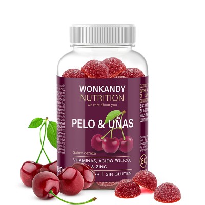 Comprar WONKANDY NUTRITION PELO Y UÑAS 60 GOMINOLAS DE GOMA SABOR CEREZA al mejor precio en NuestraFarma, tu farmacia online