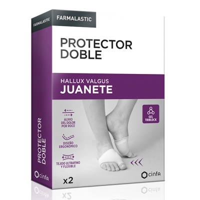 Comprar FARMALASTIC PROTECTOR DOBLE JUANETE 2 UNIDADES TALLA UNICA al mejor precio en NuestraFarma, tu farmacia online