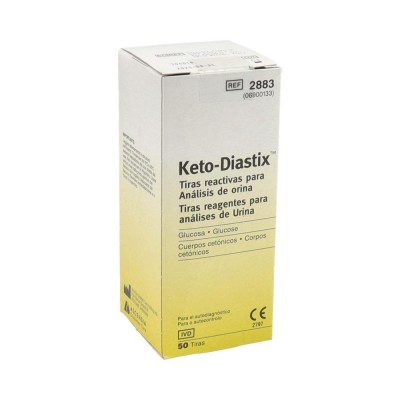 Comprar KETO-DIASTIX TIRAS REACTIVAS GLUCEMIA Y CUERPOS CETONICOS 50 UNIDADES al mejor precio en NuestraFarma, tu farmacia online
