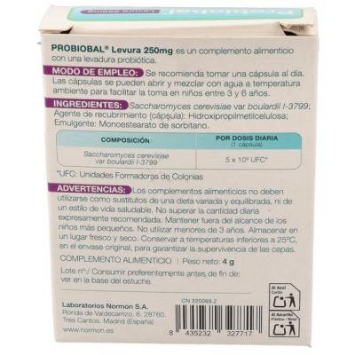 Comprar PROBIOBAL LEVURA 10 CAPSULAS al mejor precio en NuestraFarma, tu farmacia online