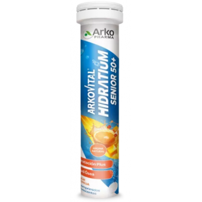 Comprar ARKOVITAL HIDRATIUM SENIOR 50+ SABOR NARANJA 24 COMPRIMIDOS EFERVESCENTES al mejor precio en NuestraFarma, tu farmacia online