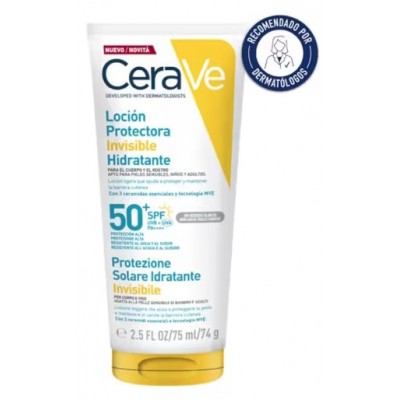 Comprar CERAVE LOCION SOLAR PROTECTORA INVISIBLE HIDRATANTE SPF 50+ 75 ML al mejor precio en NuestraFarma, tu farmacia online