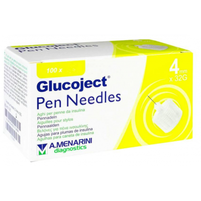 Comprar GLUCOJECT PEN NEEDLES 32 G 4 MM 100 AGUJAS al mejor precio en NuestraFarma, tu farmacia online