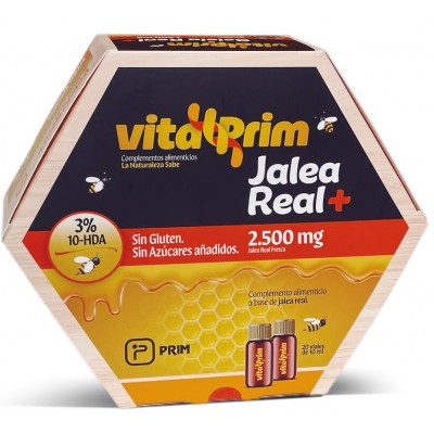 Comprar VITALPRIM JALEA REAL + SIN AZUCARES 2500 MG 20 VIALES 10 ML al mejor precio en NuestraFarma, tu farmacia online