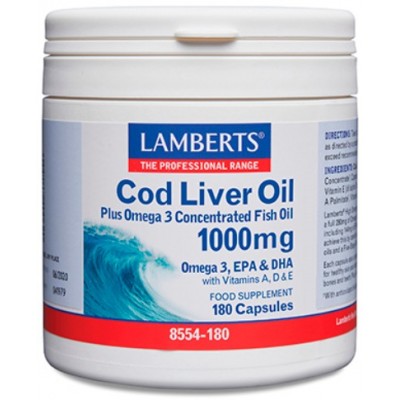 Comprar LAMBERTS ACEITE HIGADO BACALAO 180 CAPSULAS 8554 al mejor precio en NuestraFarma, tu farmacia online