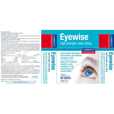 Comprar LAMBERTS EYEWISE 60 TABLETAS 8581 al mejor precio en NuestraFarma, tu farmacia online