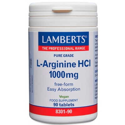 Comprar LAMBERTS L-ARGININA HCL 1000 MG 90 TABLETAS 8301 al mejor precio en NuestraFarma, tu farmacia online