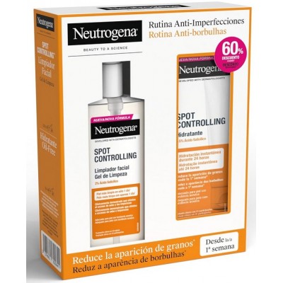 Comprar NEUTROGENA SPOT CONTROLLING RUTINA HIDRATANTE FACIAL 50 ML Y LIMPIADOR FACIAL 200 ML al mejor precio en NuestraFarma, tu farmacia online