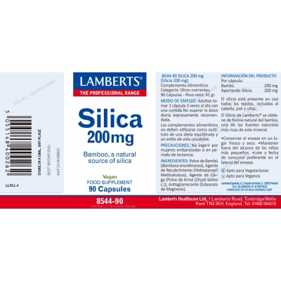 Comprar LAMBERTS SILICIO 200 MG 90 CAPSULAS 8544 al mejor precio en NuestraFarma, tu farmacia online