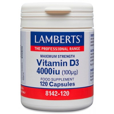 Comprar LAMBERTS VITAMINA D3 4000 UI (100 MCG) 120 CAPSULAS 8142 al mejor precio en NuestraFarma, tu farmacia online