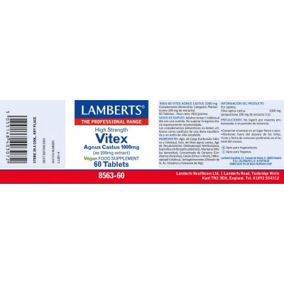 Comprar LAMBERTS VITEX AGNUS CASTUS 1000 MG 60 TABLETAS 8563 al mejor precio en NuestraFarma, tu farmacia online