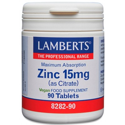 Comprar LAMBERTS ZINC 15 MG 90 TABLETAS 8282 al mejor precio en NuestraFarma, tu farmacia online