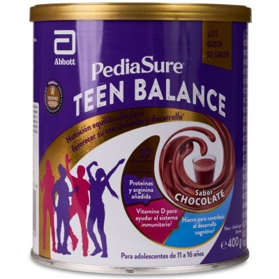 Comprar PEDIASURE TEEN BALANCE SABOR CHOCOLATE 400 G al mejor precio en NuestraFarma, tu farmacia online