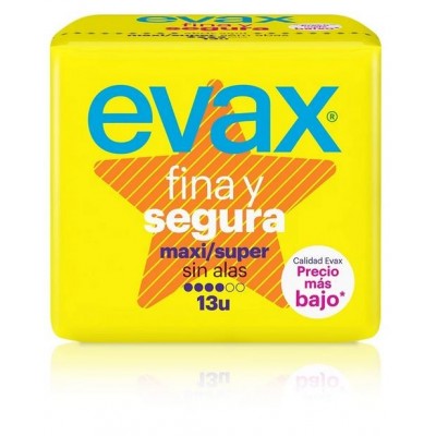 Comprar EVAX FINA Y SEGURA MAXI SIN ALAS 13 U al mejor precio en NuestraFarma, tu farmacia online