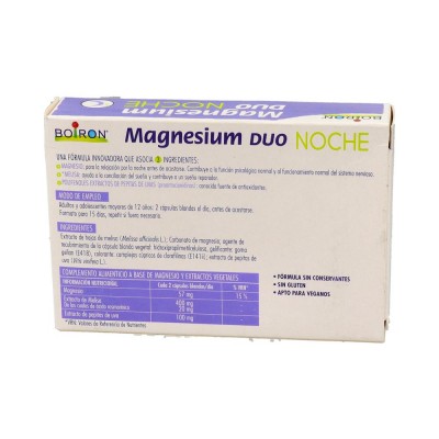 Comprar BOIRON MAGNESIUM DUO NOCHE 30 CAPSULAS al mejor precio en NuestraFarma, tu farmacia online