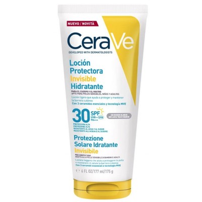Comprar CERAVE LOCION SOLAR PROTECTORA INVISIBLE HIDRATANTE SPF 30 177 ML al mejor precio en NuestraFarma, tu farmacia online