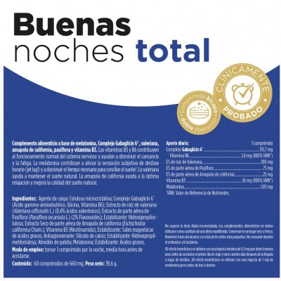 Comprar ELADIET BUENAS NOCHES TOTAL 60 COMPRIMIDOS al mejor precio en NuestraFarma, tu farmacia online