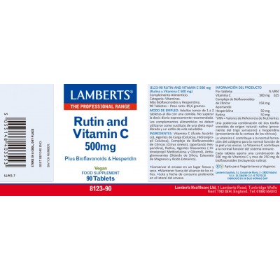 Comprar LAMBERTS RUTINA Y VITAMINA C 500 MG 90 TABLETAS 8123 al mejor precio en NuestraFarma, tu farmacia online