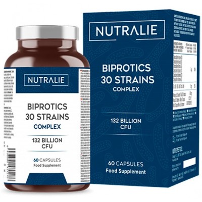 Comprar NUTRALIE BIPROTICS 30 STRAINS COMPLEX 60 CAPSULAS al mejor precio en NuestraFarma, tu farmacia online