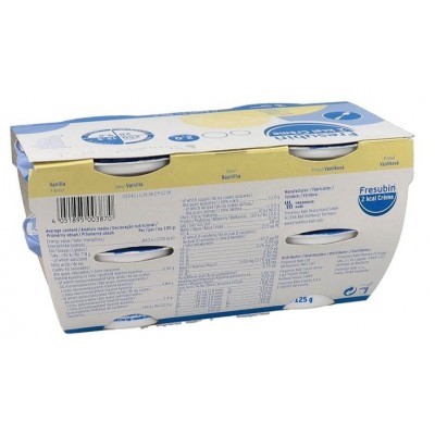Comprar FRESUBIN CREME 2KCAL 4 TARRINAS SABOR VAINILLA 125 G al mejor precio en NuestraFarma, tu farmacia online