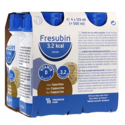 Comprar FRESUBIN 3,2 KCAL DRINK SABOR CAPUCHINO 4 EASYBOTTLES 125 ML al mejor precio en NuestraFarma, tu farmacia online