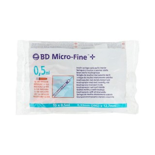 BD MICRO-FINE+ U-100 JERINGA DE INSULINA ESCALA 1 U 100 UNIDADES (0,5 ML) 29 G (12,7 MM X 0,33 MM)