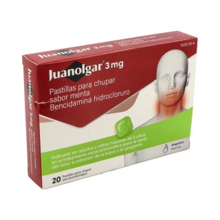 JUANOLGAR 3 MG 20 PASTILLAS PARA CHUPAR (SABOR MENTA)(BLISTER)