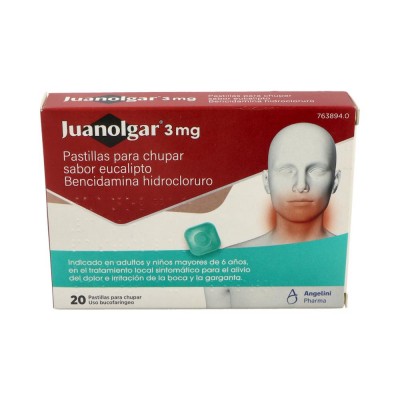 Comprar JUANOLGAR 3 MG 20 PASTILLAS PARA CHUPAR (SABOR EUCALIPTO)(BLISTER) al mejor precio en NuestraFarma, tu farmacia online