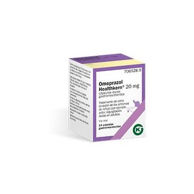 Comprar OMEPRAZOL HEALTHKERN 20 mg 14 CAPSULAS GASTRORRESISTENTES (FRASCO) al mejor precio en NuestraFarma, tu farmacia online