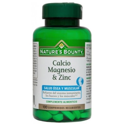Comprar NATURES BOUNTY CALCIO & MAGNESIO & ZINC 100 COMPRIMIDOS al mejor precio en NuestraFarma, tu farmacia online