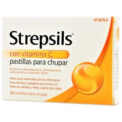 Comprar STREPSILS CON VITAMINA C 24 PASTILLAS PARA CHUPAR al mejor precio en NuestraFarma, tu farmacia online