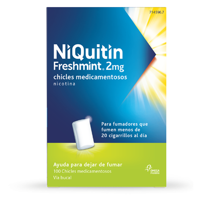 Comprar NIQUITIN MINT 2 mg 100 CHICLES MEDICAMENTOSOS al mejor precio en NuestraFarma, tu farmacia online