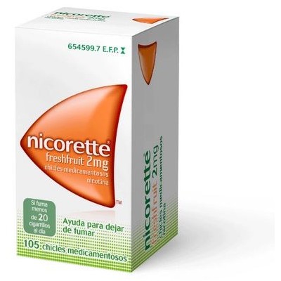 Comprar NICORETTE FRESHFRUIT 2 mg 105 CHICLES MEDICAMENTOSOS al mejor precio en NuestraFarma, tu farmacia online