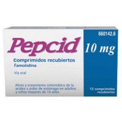 Comprar PEPCID 10 MG 12 COMPRIMIDOS RECUBIERTOS al mejor precio en NuestraFarma, tu farmacia online