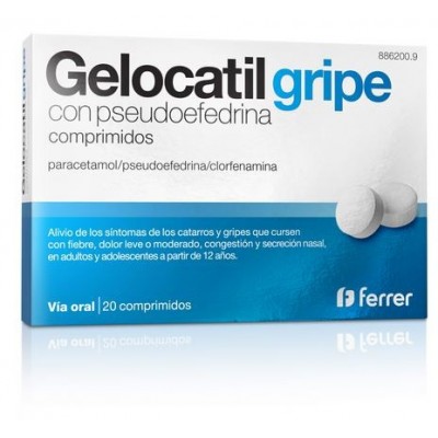 Comprar GELOCATIL GRIPE CON PSEUDOEFEDRINA 20 COMPRIMIDOS al mejor precio en NuestraFarma, tu farmacia online