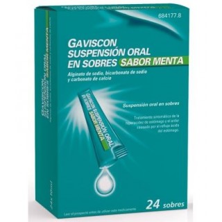GAVISCON 24 SOBRES SUSPENSION ORAL 10 ml (SABOR MENTA)