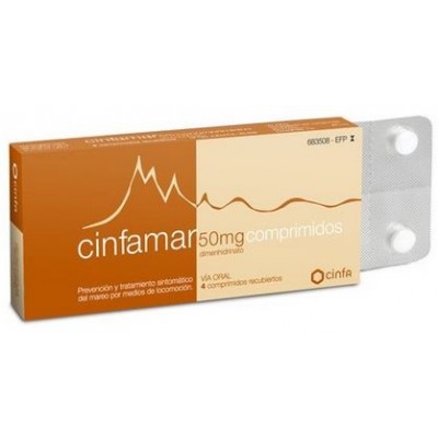 Comprar CINFAMAR 50 MG 4 COMPRIMIDOS RECUBIERTOS al mejor precio en NuestraFarma, tu farmacia online