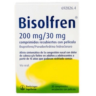 BISOLFREN 200 mg/30 mg 20 COMPRIMIDOS RECUBIERTOS