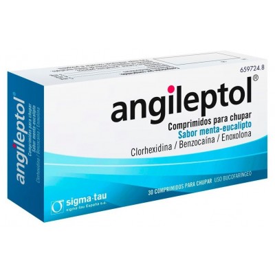 Comprar ANGILEPTOL 30 COMPRIMIDOS PARA CHUPAR (SABOR MENTA-EUCALIPTO) al mejor precio en NuestraFarma, tu farmacia online