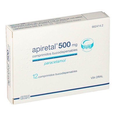 Comprar APIRETAL 500 MG 12 COMPRIMIDOS BUCODISPERSABLES al mejor precio en NuestraFarma, tu farmacia online