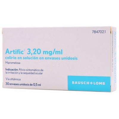 Comprar ARTIFIC 3,2 mg/ml COLIRIO EN SOLUCION 30 MONODOSIS 0,5 ml al mejor precio en NuestraFarma, tu farmacia online