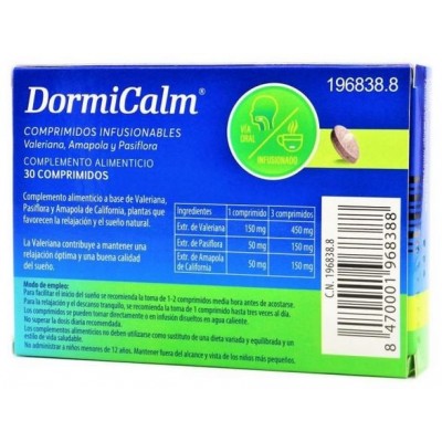 Comprar DORMINATUR VALERIANA 30 COMPRIMIDOS INFUSIONABLES al mejor precio en NuestraFarma, tu farmacia online