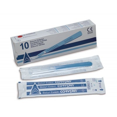 Comprar BISTURI COMPLETO CORYSAN ESTERIL N 15 10 UNIDADES al mejor precio en NuestraFarma, tu farmacia online
