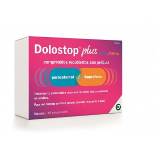 DOLOSTOP PLUS 500 mg/150 mg 16 COMPRIMIDOS RECUBIERTOS