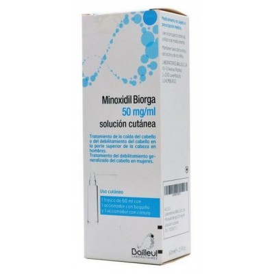 Comprar MINOXIDIL BIORGA 50 mg/ml SOLUCION CUTANEA 1 FRASCO 60 ml + 1 ACCIONADOR DE BOQUILLA Y 1 ACCIONADOR al mejor precio en NuestraFarma, tu farmacia online