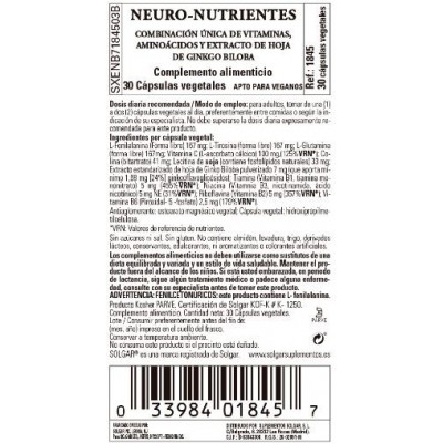 Comprar SOLGAR NEURO NUTRIENTES 30 CAPSULAS VEGETALES al mejor precio en NuestraFarma, tu farmacia online