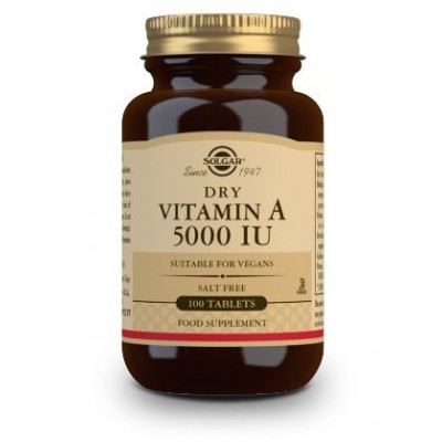 Comprar SOLGAR VITAMINA A SECA (PALMITATO) 5000UI 100 COMPRIMIDOS al mejor precio en NuestraFarma, tu farmacia online