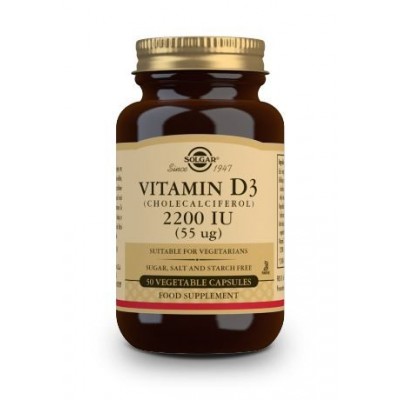 Comprar SOLGAR VITAMINA D3 2200 UI (55 MCG) 50 CAPSULAS VEGETALES al mejor precio en NuestraFarma, tu farmacia online