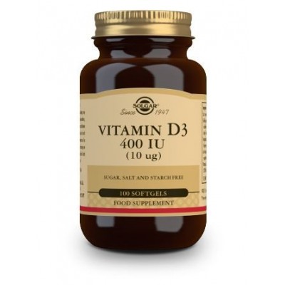Comprar SOLGAR VITAMINA D3 400UI (10MCG) 100 CAPSULAS BLANDAS al mejor precio en NuestraFarma, tu farmacia online