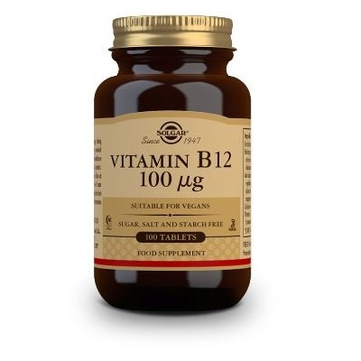 Comprar SOLGAR VITAMINA B12 (CIANOCOBALAMINA) 100 MCG 100 COMPRIMIDOS al mejor precio en NuestraFarma, tu farmacia online